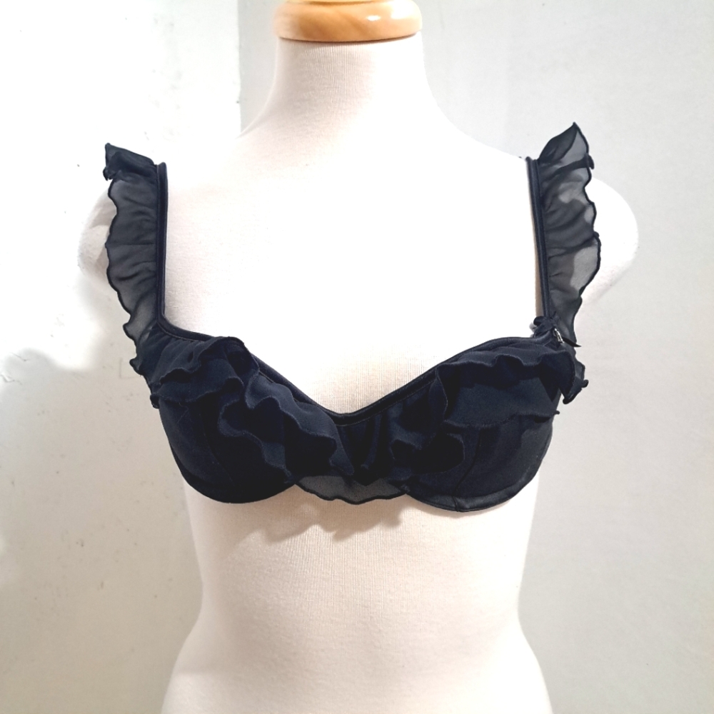 La senza  | Black ruffle trim bra 32B